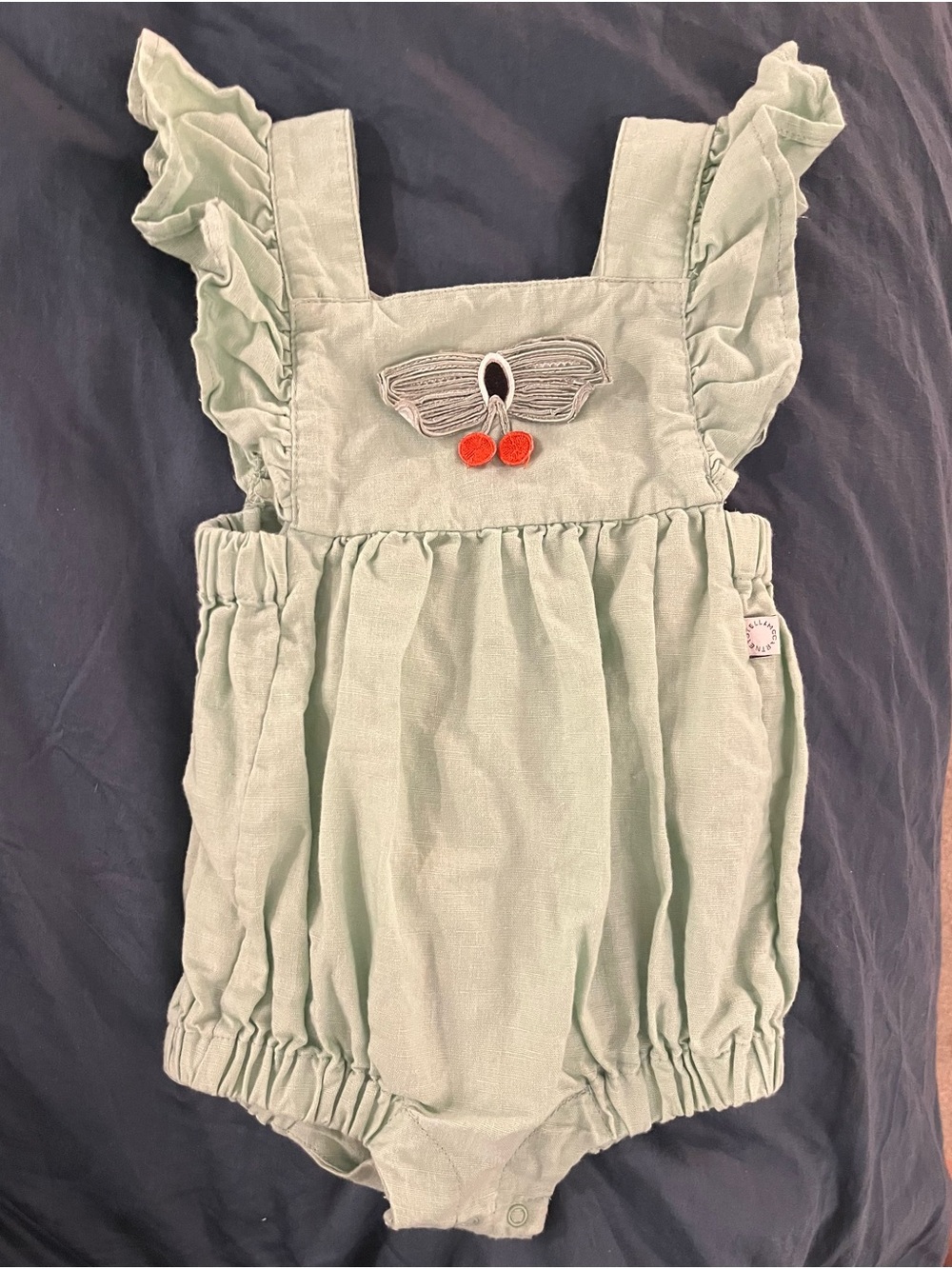 Stella McCartney Mint Green Ruffle Dragonfly Summer Romper Size 12 Months Baby